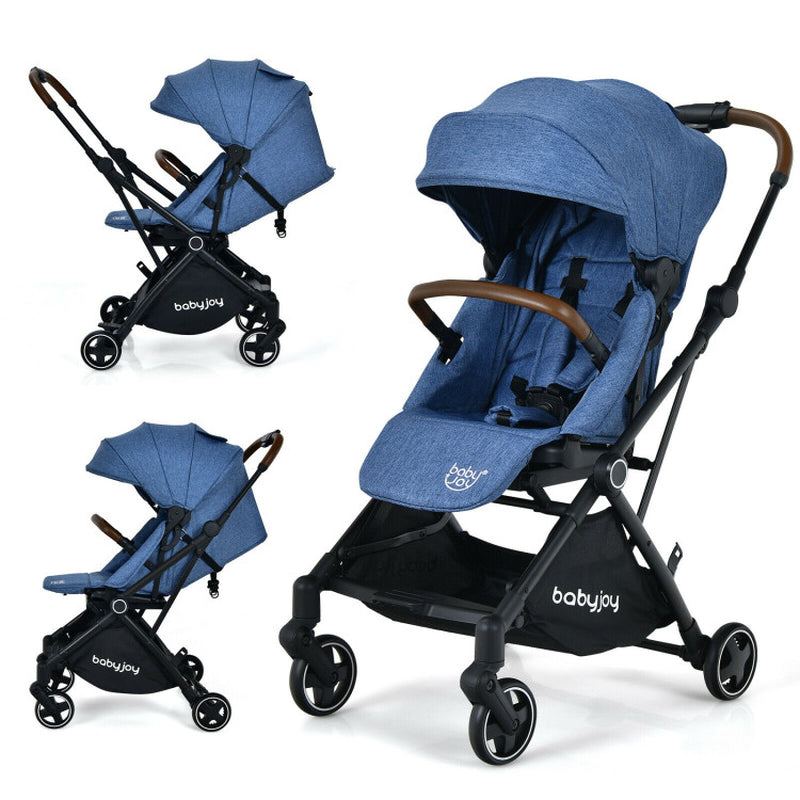 2-In-1 Convertible Aluminum Baby Stroller with Adjustable Canopy