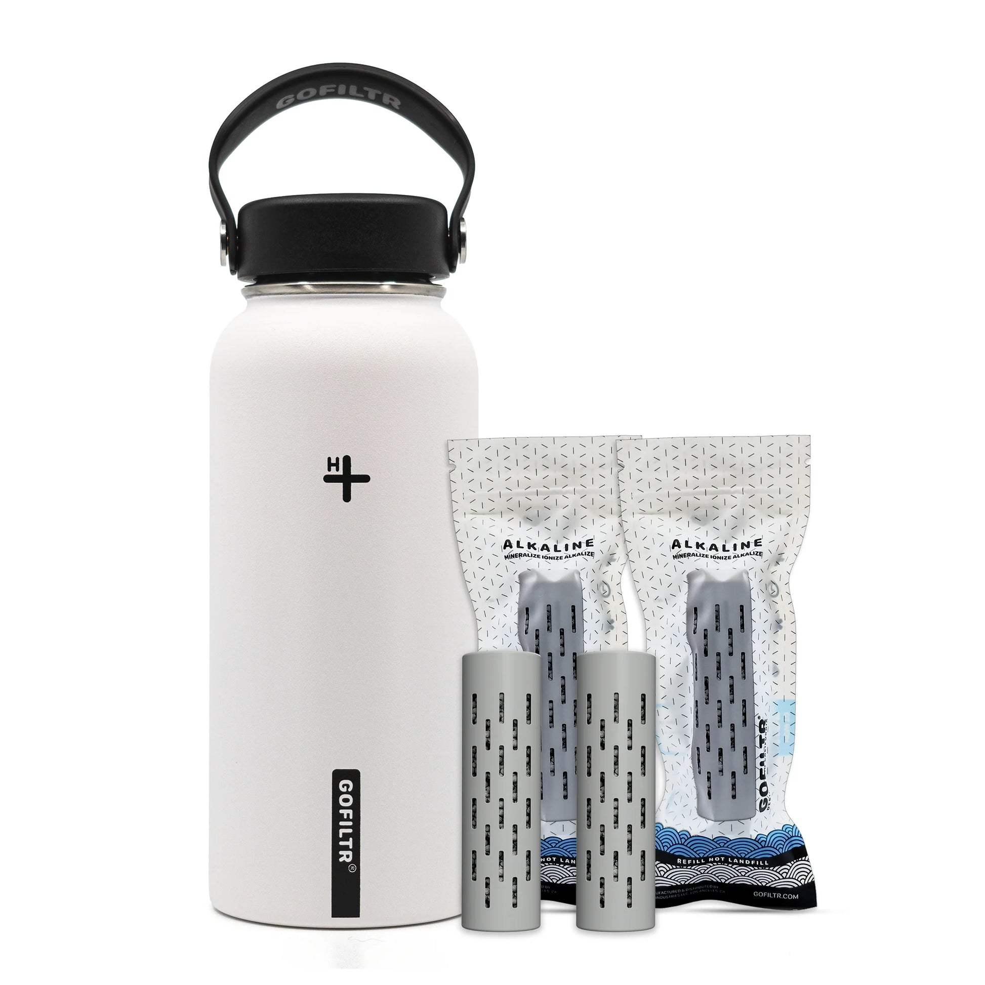 Alkaline Water Bottle 32 Oz - Insulated Water Bottle That Creates 9.5 Ph Alkaline Water