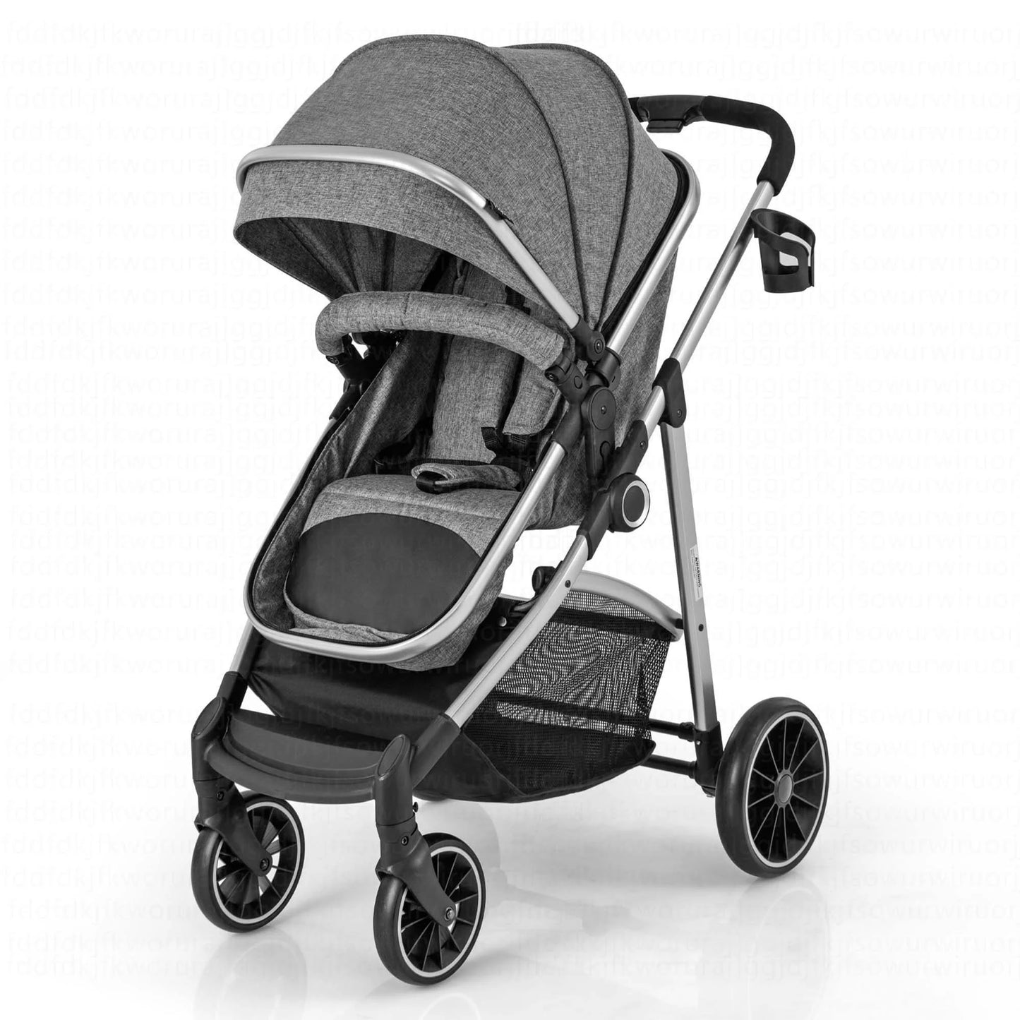 2 in 1 Convertible Baby Stroller High Landscape Infant Stroller Grey