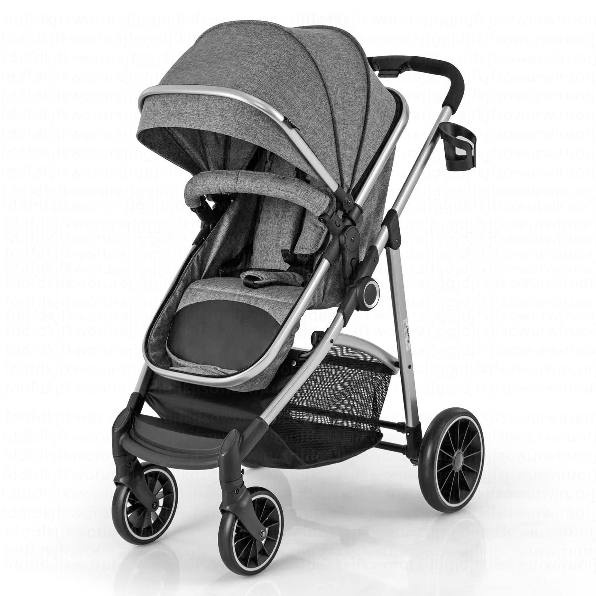 2 in 1 Convertible Baby Stroller High Landscape Infant Stroller Grey