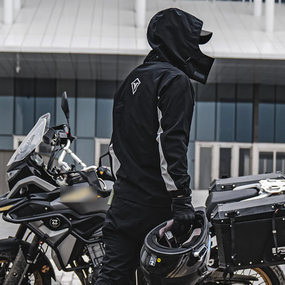 Motorcycle Raincoat Suit Rainstorm Prevention Jacket Pants Camping Hiking Fishing Raincoat Moto Raincoat Motorcyclist Rider Rain